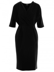 S313 Wrap top dress - black