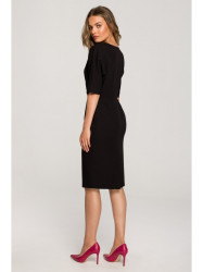 S313 Wrap top dress - black