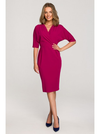 S313 Wrap top dress - plum