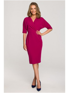 S313 Wrap top dress - plum