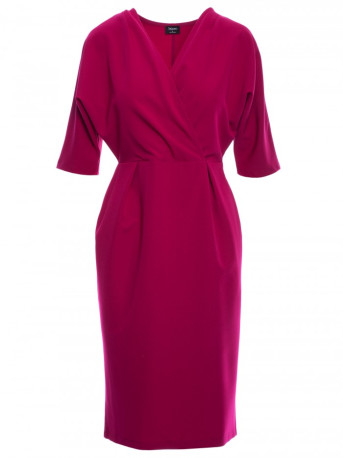 S313 Wrap top dress - plum