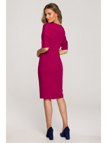 S313 Wrap top dress - plum