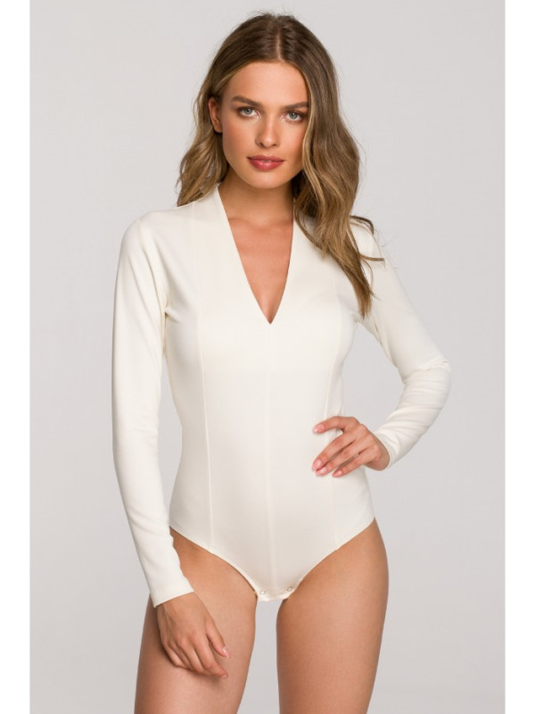 S327 V-neck bodysuit - ecru