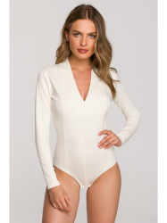 S327 V-neck bodysuit - ecru