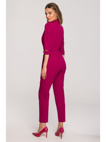 S316 Shawl collar jumpsuit - plum