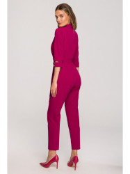 S316 Shawl collar jumpsuit - plum