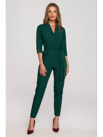 S316 Shawl collar jumpsuit - green