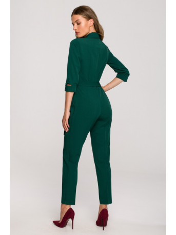 S316 Shawl collar jumpsuit - green