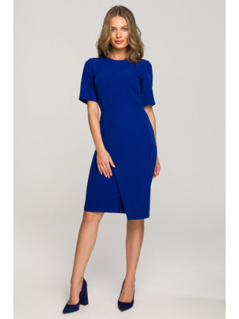 S317 Double front sheath dress - royal blue