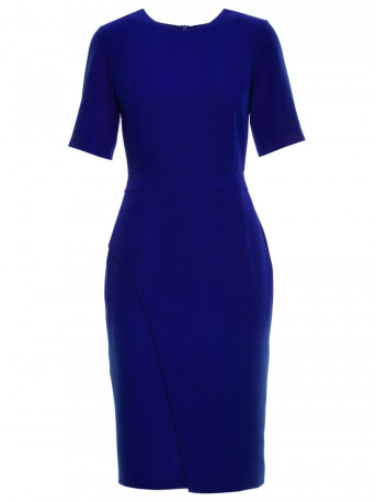 S317 Double front sheath dress - royal blue