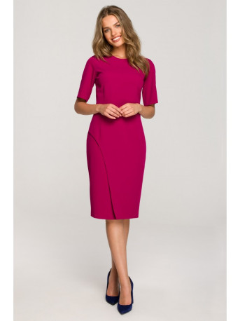S317 Double front sheath dress - plum