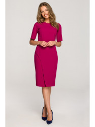 S317 Double front sheath dress - plum