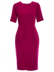 S317 Double front sheath dress - plum