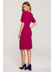 S317 Double front sheath dress - plum