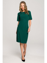 S317 Double front sheath dress - green