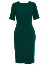 S317 Double front sheath dress - green