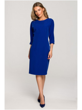S324 Batwing sleeve sheath dress - royal blue