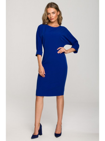 S324 Batwing sleeve sheath dress - royal blue