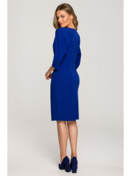 S324 Batwing sleeve sheath dress - royal blue