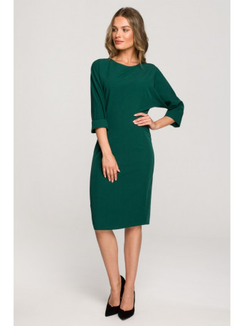 S324 Batwing sleeve sheath dress - green