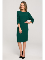 S324 Batwing sleeve sheath dress - green