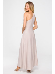 M718 One shoulder maxi dress - champagne