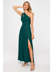 M718 One shoulder maxi dress - emerald