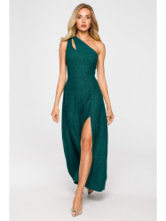 M718 One shoulder maxi dress - emerald