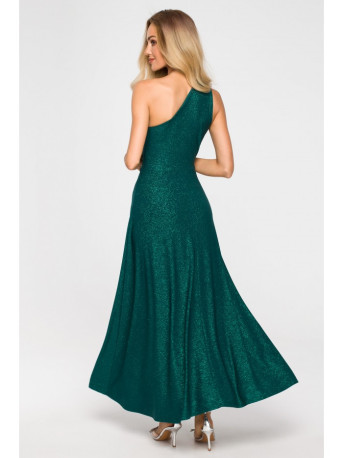 M718 One shoulder maxi dress - emerald