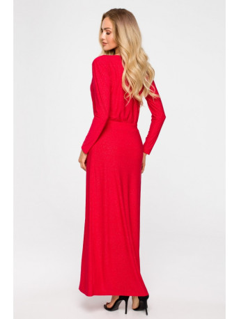 M719 Maxi dress with long sleeves - red