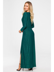 M719 Maxi dress with long sleeves - emerald