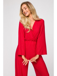 M720 Wrap top jumpsuit - red