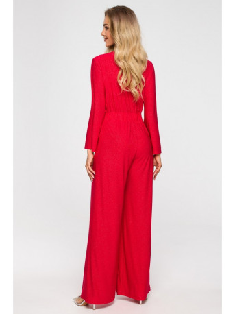 M720 Wrap top jumpsuit - red