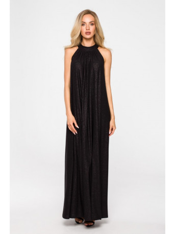 M721 Halter neck maxi dress - black