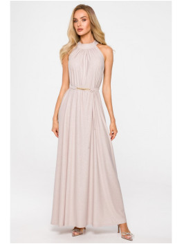 M721 Halter neck maxi dress - champagne