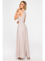 M721 Halter neck maxi dress - champagne