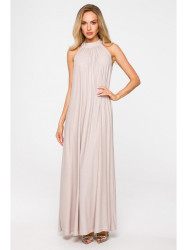 M721 Halter neck maxi dress - champagne