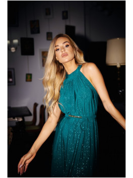 M721 Halter neck maxi dress - emerald