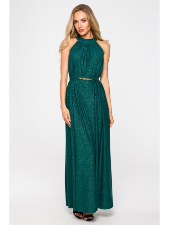 M721 Halter neck maxi dress - emerald