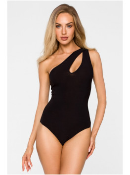 M726 Cut-out necline bodysuit - black