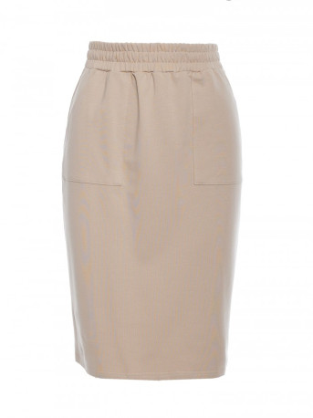 M728 Fitted skirt with patch pockets - beige