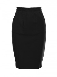 M728 Fitted skirt with patch pockets - black
