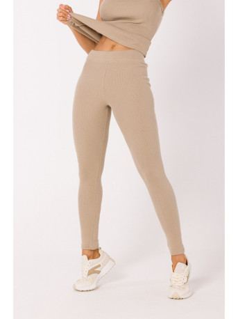M734 Ribbed knit leggings - beige