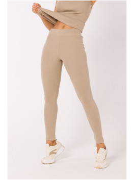 M734 Ribbed knit leggings - beige