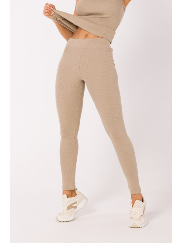 M734 Ribbed knit leggings - beige