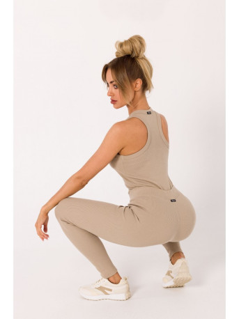 M734 Ribbed knit leggings - beige