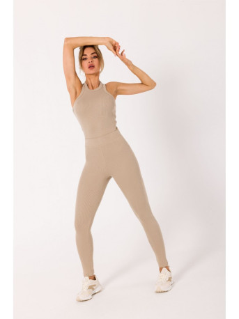 M734 Ribbed knit leggings - beige