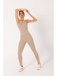 M734 Ribbed knit leggings - beige