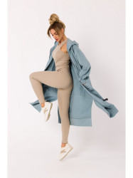 M734 Megztos trikotažinės kojinės - smėlio spalvos