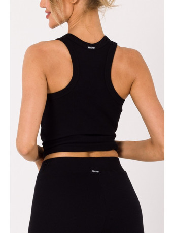 M734 Ribbed knit leggings - black